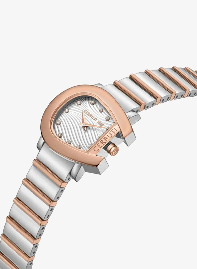 CERRUTI 1881 Cavallina 29mm Silver White Dial Stainless Steel Bracelet Analog Watch For Women