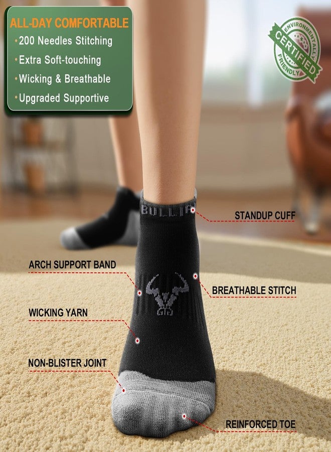 ثور جوارب بوليانت النسائية للكاحل، 6 أزواج، جوارب رياضية للجري، تهوية، ماصة للرطوبة، دعم لقوس القدم، نعل داخلي مبطن بالكامل (6 أزواج، مقاس الحذاء: نسائي 6-8) - Image 3