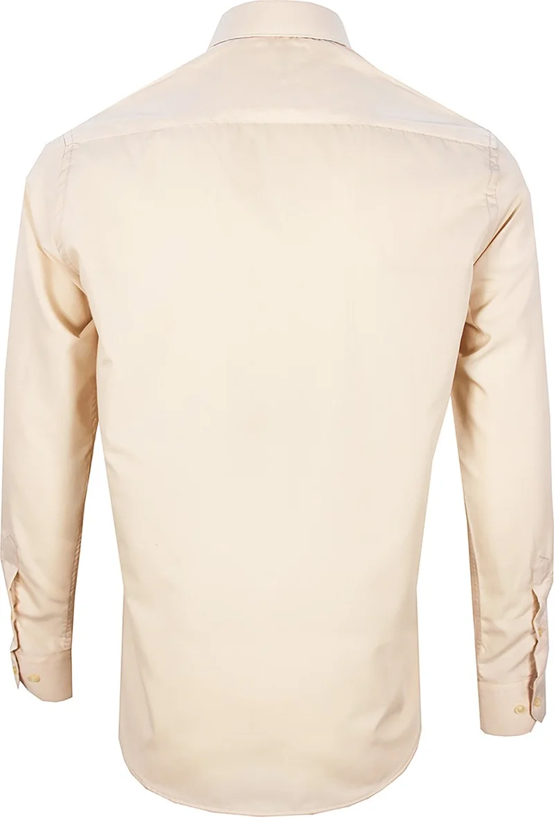فاريتا Men's Cream Color Classic Cut Long Sleeve One Pocket Shirt
