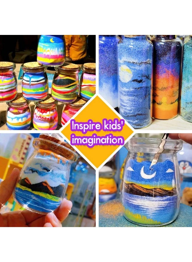 3 اوترس مجموعة رمل ملونة للحرف اليدوية للأطفال، مجموعة ألوان متنوعة من الرمل لفن الرمل التكميلي، مجموعة إعادة تعبئة فنية لفن الرمل (21 كيسًا بإجمالي 4.63 رطل) - Image 5