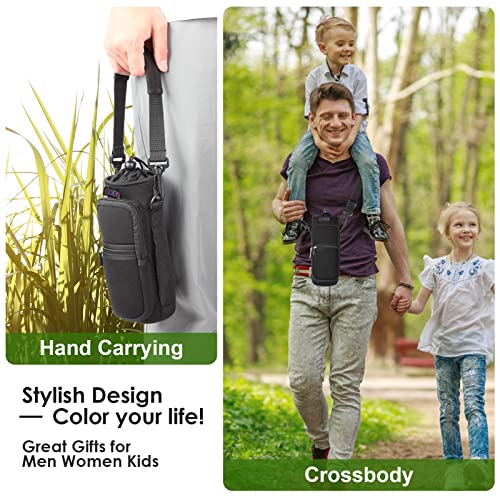 icolor Water Bottle Carrier Bag Holder 25/32/40/64oz,Adjustable Padded Shoulder & Handle Strap Sports Sling Hiking Pack,Insulated Neoprene Wide Mouth Bottle Sleeve - Image 3