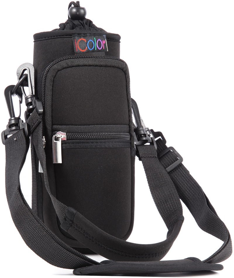 icolor Water Bottle Carrier Bag Holder 25/32/40/64oz,Adjustable Padded Shoulder & Handle Strap Sports Sling Hiking Pack,Insulated Neoprene Wide Mouth Bottle Sleeve - Image 1