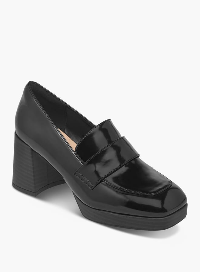 Paprika Women's Solid Slip-On Loafers With Block Heels - Image 2