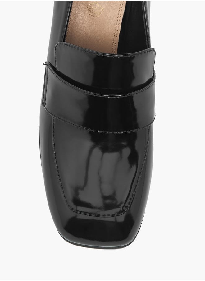 Paprika Women's Solid Slip-On Loafers With Block Heels  - Image 4
