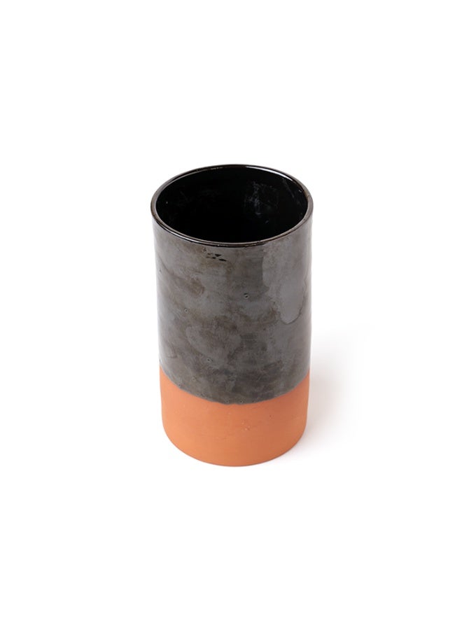 ARK Dirtique Handcrafted Clay Beer Glass | Black Glazed Terracotta Glass | Eco-Friendly | Natural Cooling Clay Glass for Beer & Mocktails | Durable, Leak-Proof & Chemical-Free | 450 ml - Image 1