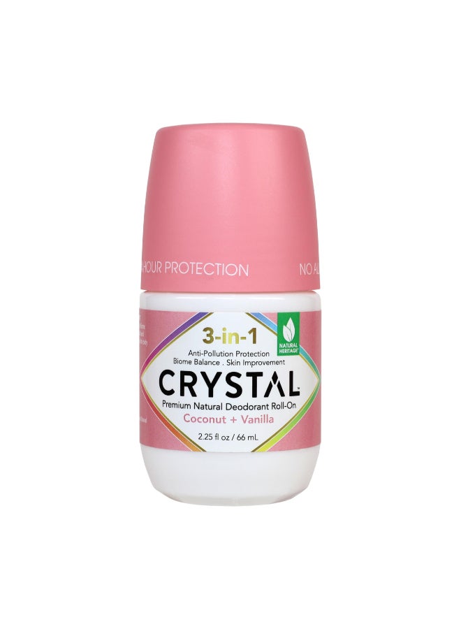 CRYSTAL ESSENCE Crystal 3in1 BioHealth Deodorant Coconut Vanilla Natural Odor Protection with Aloe Hyaluronic Acid MicrobiomeFriendly Moisturizing AntiPollution Formula 225 Fl Oz - Image 2