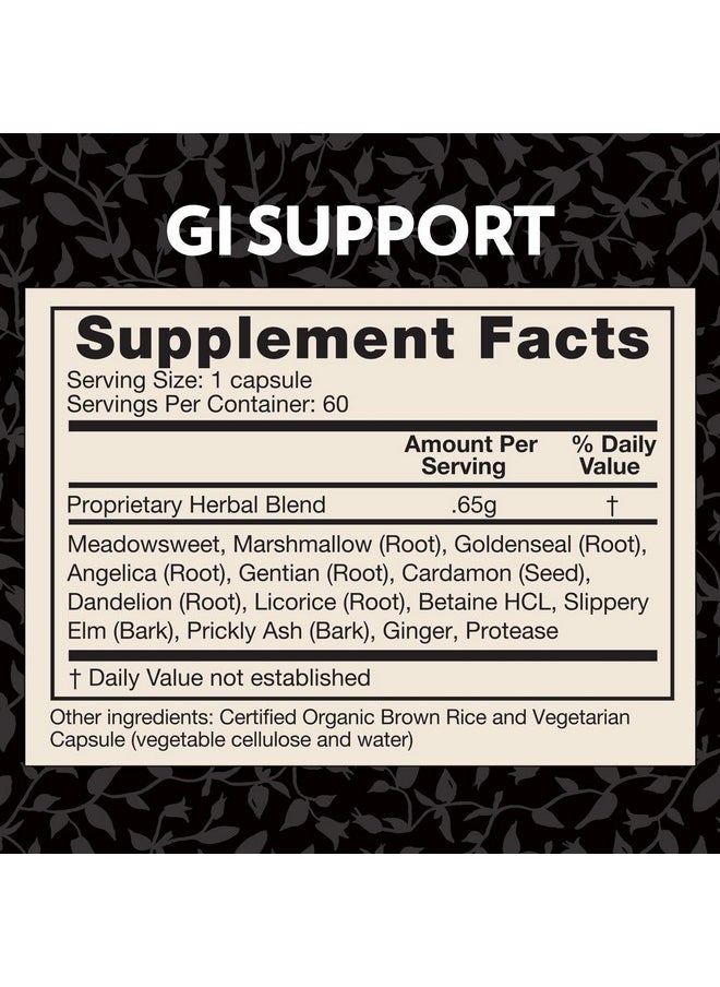Crystal Star Gi Support Supplement (60 Capsules) Herbal Gut Health Supplement That Soothes Occasional Heartburn And Supports Acid Reflux Ginger Slippery Elm Bark & Betaine Hcl Nongmo  - Image 5