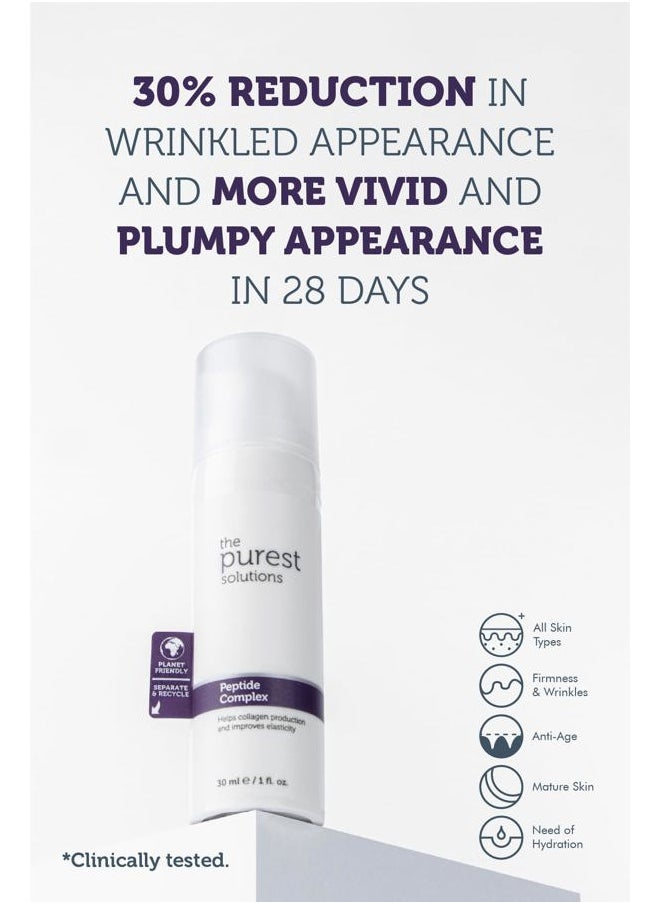 the purest solutions - Peptide Complex Serum - Skin Rejuvenation & Anti-Aging Care - Supports the Collagen Fiber Network - Anti-Wrinkle Effect - Vegan | Cruelty Free | Eco Friendly (1 fl. oz) - Image 1
