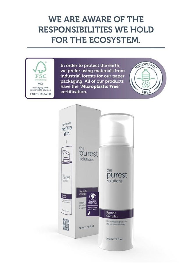 the purest solutions - Peptide Complex Serum - Skin Rejuvenation & Anti-Aging Care - Supports the Collagen Fiber Network - Anti-Wrinkle Effect - Vegan | Cruelty Free | Eco Friendly (1 fl. oz) - Image 1