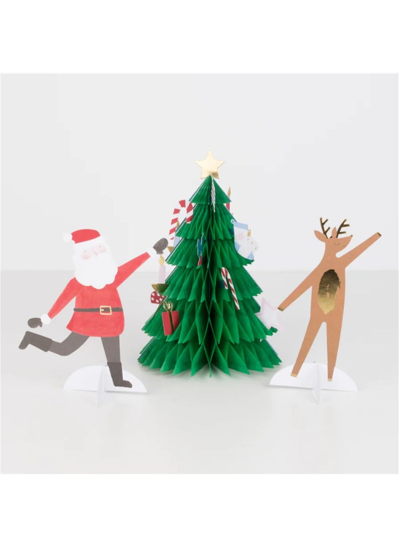 Meri Meri - Festive Honeycomb Tree Card - New Year Tree Greeting Card  - Image 1