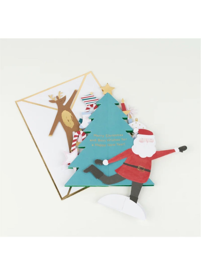 Meri Meri - Festive Honeycomb Tree Card - New Year Tree Greeting Card  - Image 2