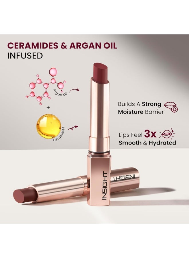 INSIGHT Mousse Matte Lipstick - Strawberry Frosting (4g) | Highly Pigmented | 12+ Hrs Long Stay | Lightweight Velvet Texture | Hydrating Formula with Ceramides & Argan Oil | Waterproof & Transferproof - Image 3