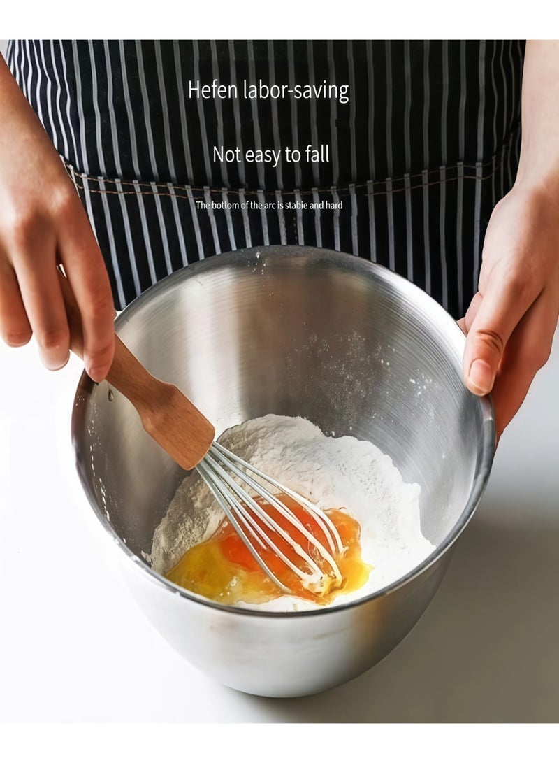 نايزان 3 قطع من أوعية الخلط المصنوعة من الفولاذ المقاوم للصدأ 304 (700 مل + 1200 مل + 2000 مل) - مع علامات قياس داخلية، مثالية لخفق البيض وعجن العجين وإعداد سلطة الفاكهة والخضروات والخبز - Image 5