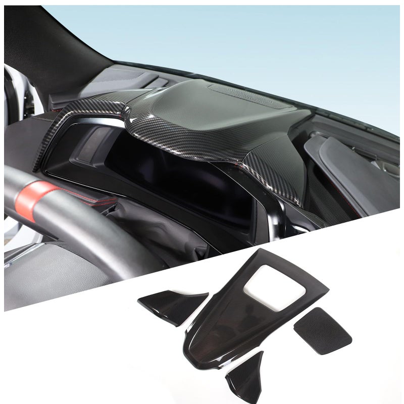 TOYCIDFG TOYCIDFG Car Interior Upper Dash Instrument Panel Cover HUD Decorative Protection for C8 Corvette 2020-2023 Interior Accessories (Carbon fiber pattern) - Image 1