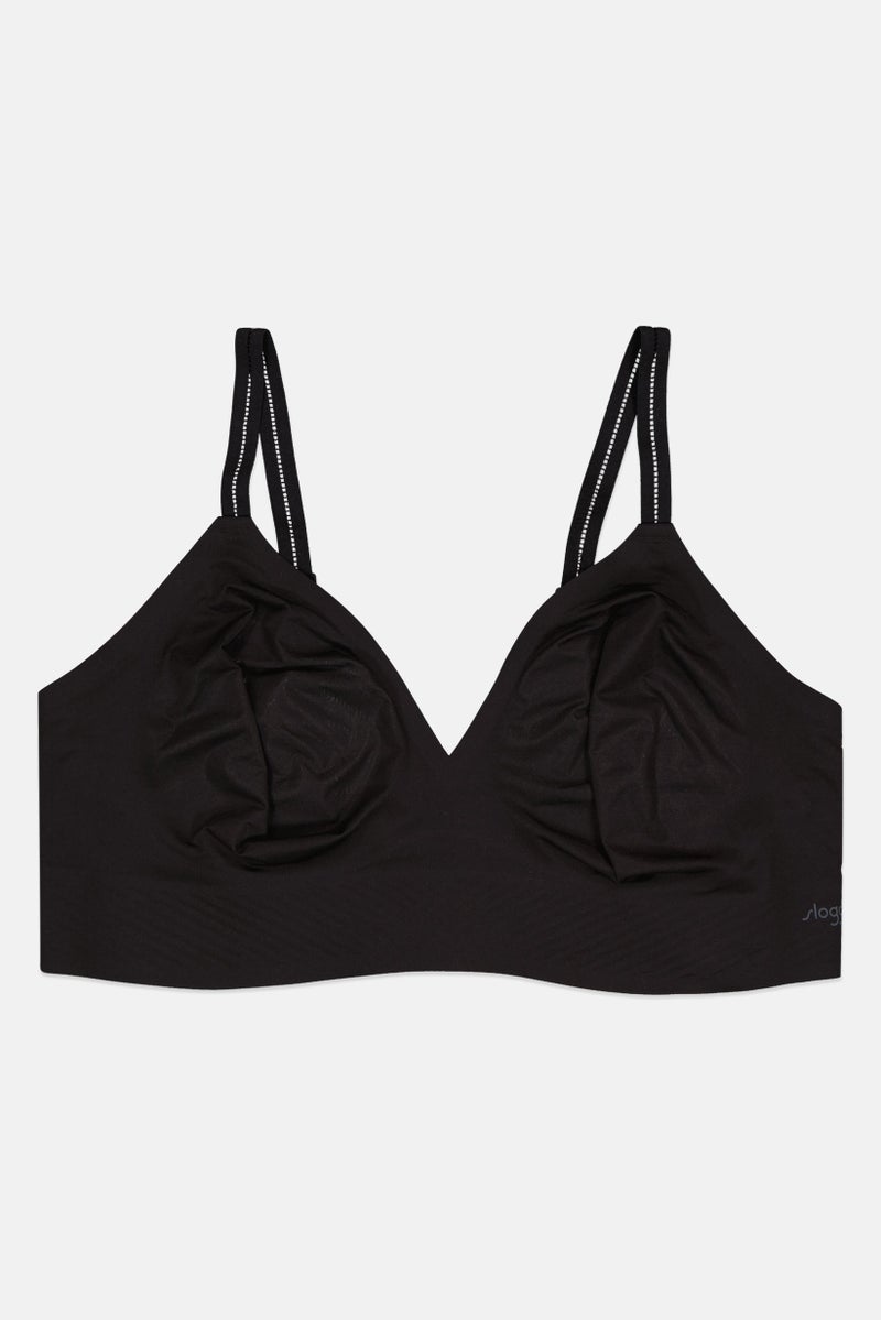 Analog Women Non Padded Brand Logo Bra, Black  - Image 1