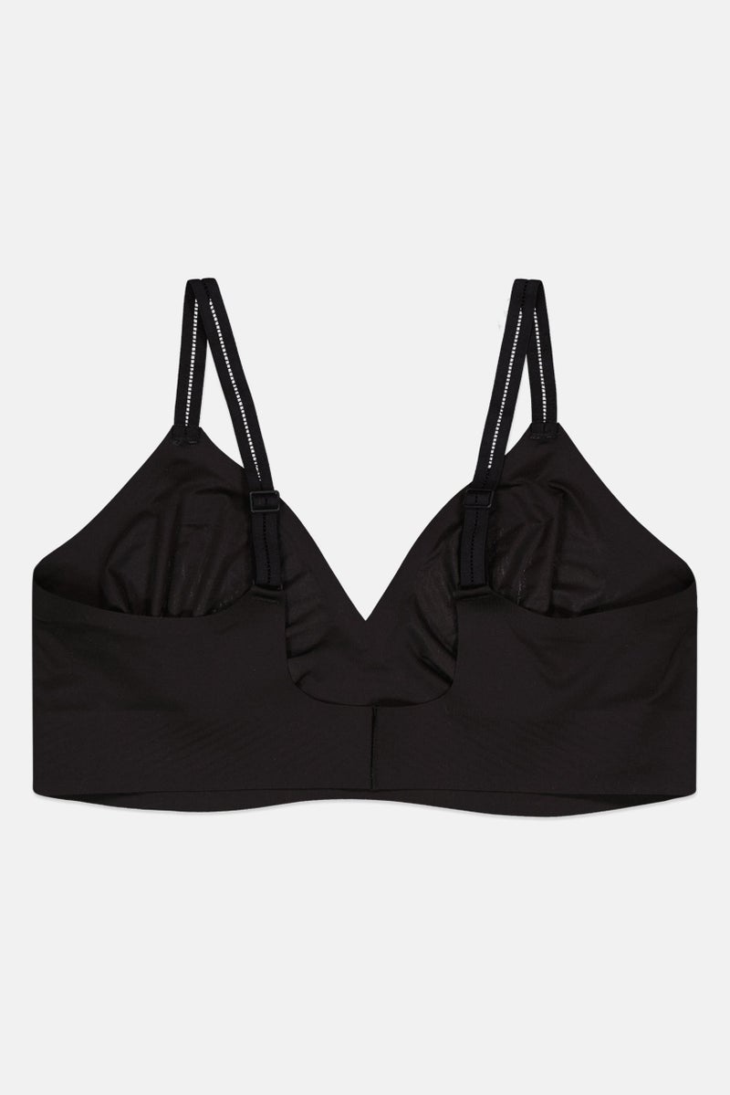 Analog Women Non Padded Brand Logo Bra, Black  - Image 2