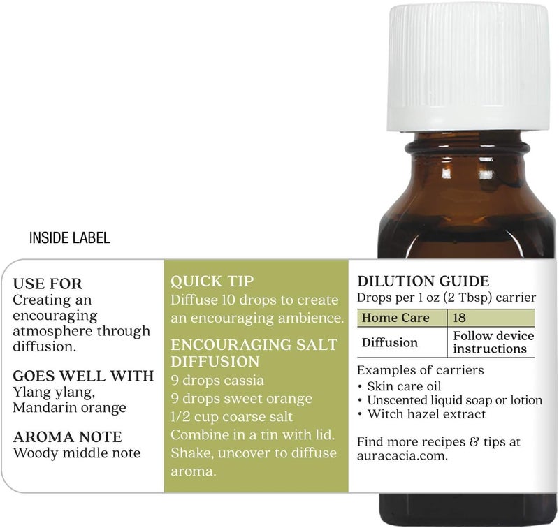 Aura Cacia Pure Essential Oil Cassia Bark - 0.5 fl oz (15 mL) - Energizing and Warming Aroma - Image 5