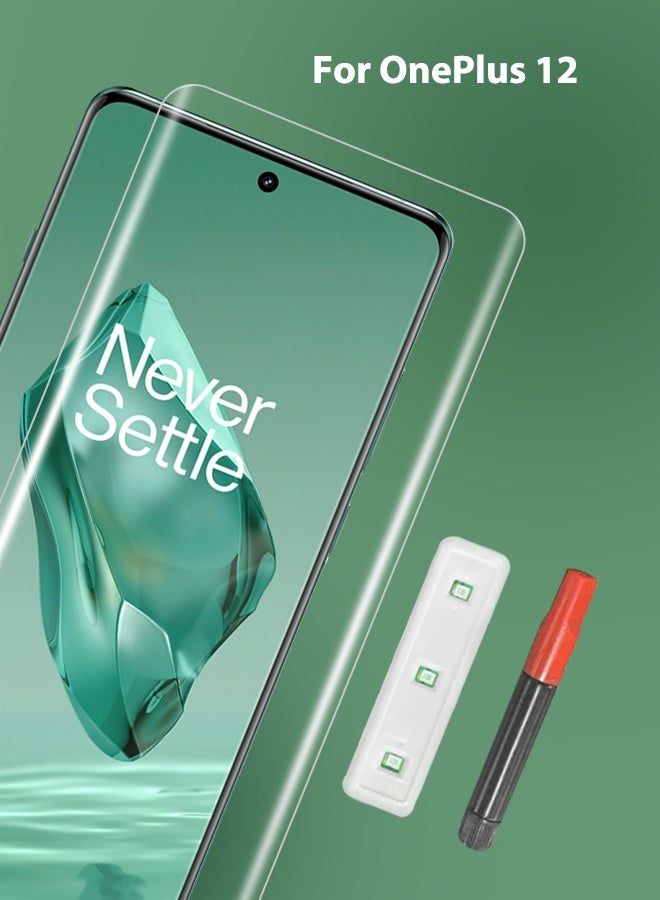 دوسالا واقي شاشة ون بلس 12 بصلابة 9H مقاوم للخدش عالي الدقة فيلم زجاجي مقسى واقي شاشة مقوس شريط UV لفيلم الزجاج المقسى UV - Image 3