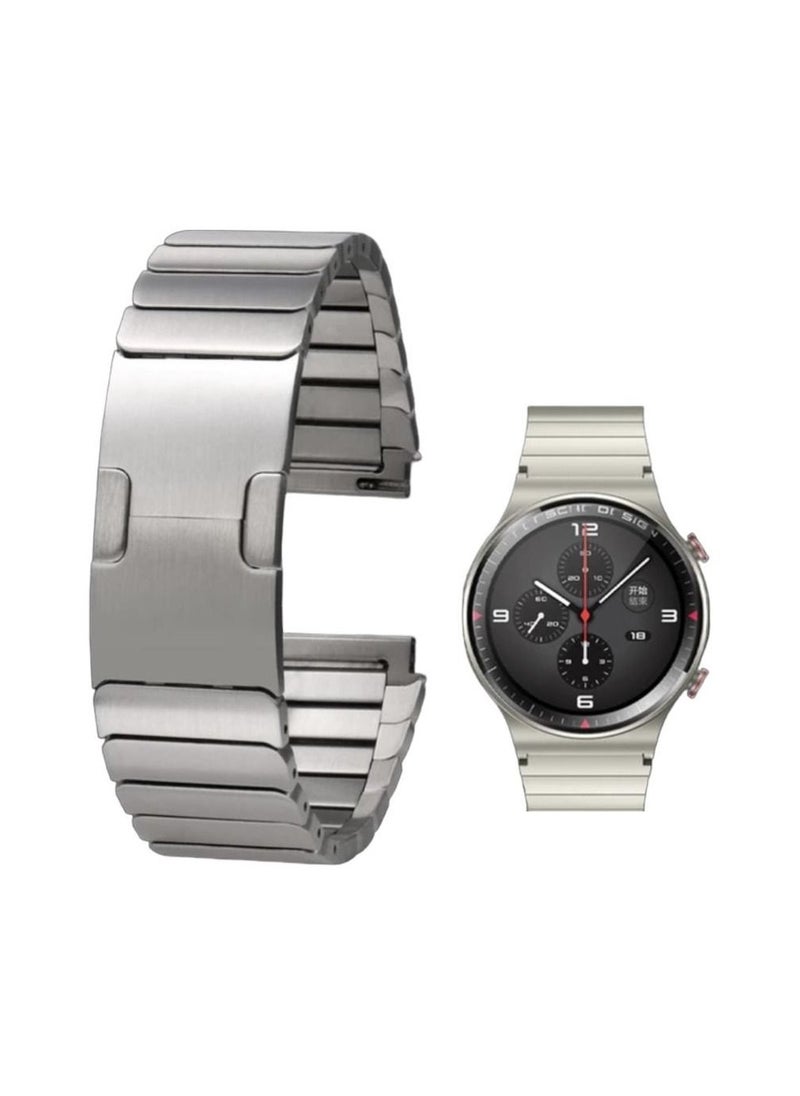 ووتش - حزام فضي من التيتانيوم لساعة هواوي GT2 Pro - GT3 46 2022 -GT2 46 - GT2E 22mm Stainless Stee - Image 1