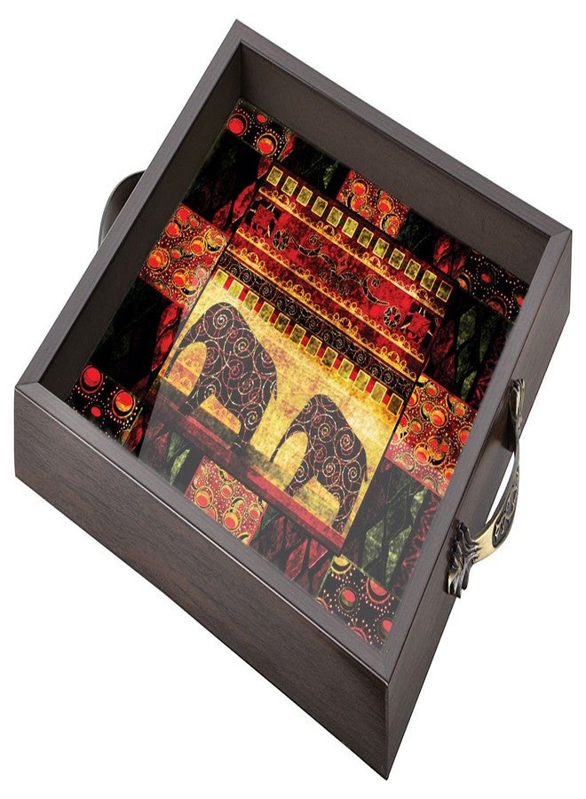 Paper Plane Design Premium Wooden Serving Tray for Home and Office Design: 020 : Size: (14 x 14) Inch - Image 2