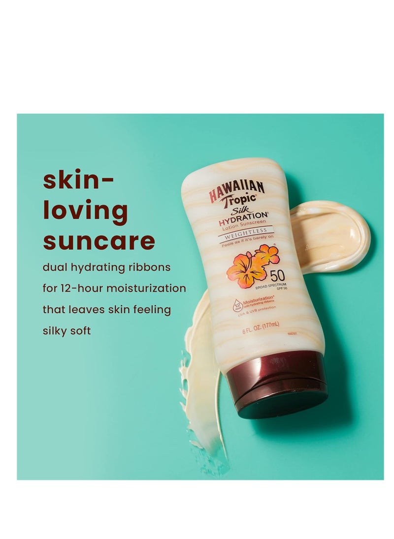 Hawaiian Tropic Hawaiian Tropic Weightless Hydration Lotion Sunscreen SPF 30, 6oz Twin Pack | Oil Free Sunscreen, Hawaiian Tropic Sunscreen SPF 30, Oxybenzone Free Sunscreen, Body Sunscreen Pack, 6oz each  - Image 2
