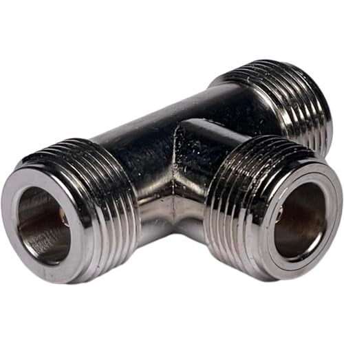 CESS N Type Female to N Type 2 Female T Splitter Coax Coaxial Adapter - N 3-Way Female Jack (2 Pack) - Image 4