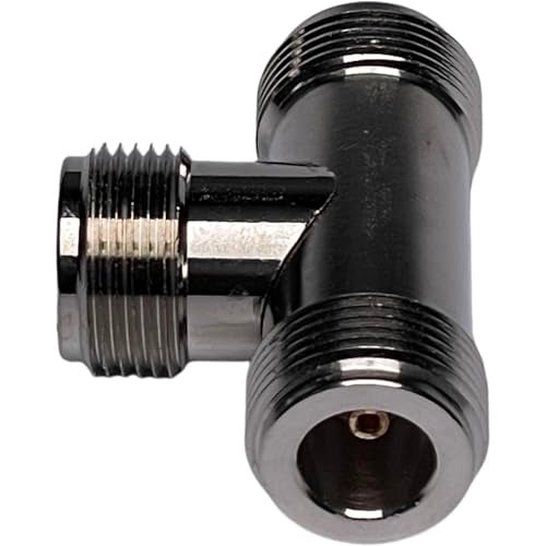 CESS N Type Female to N Type 2 Female T Splitter Coax Coaxial Adapter - N 3-Way Female Jack (2 Pack) - Image 2