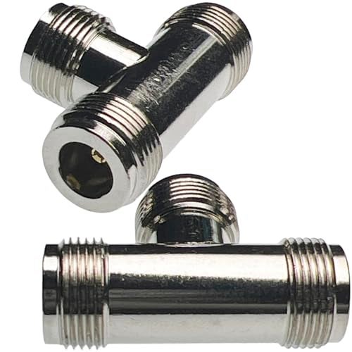 CESS N Type Female to N Type 2 Female T Splitter Coax Coaxial Adapter - N 3-Way Female Jack (2 Pack) - Image 5
