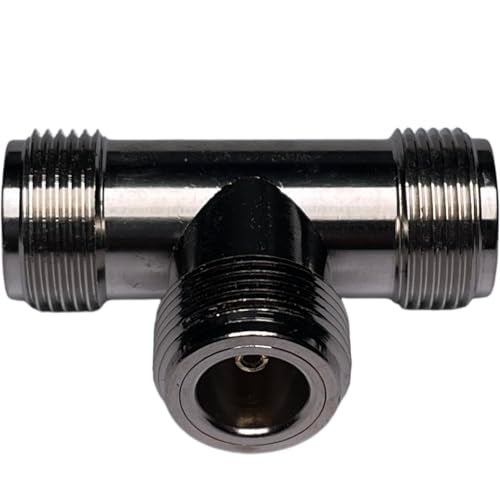 CESS N Type Female to N Type 2 Female T Splitter Coax Coaxial Adapter - N 3-Way Female Jack (2 Pack) - Image 3