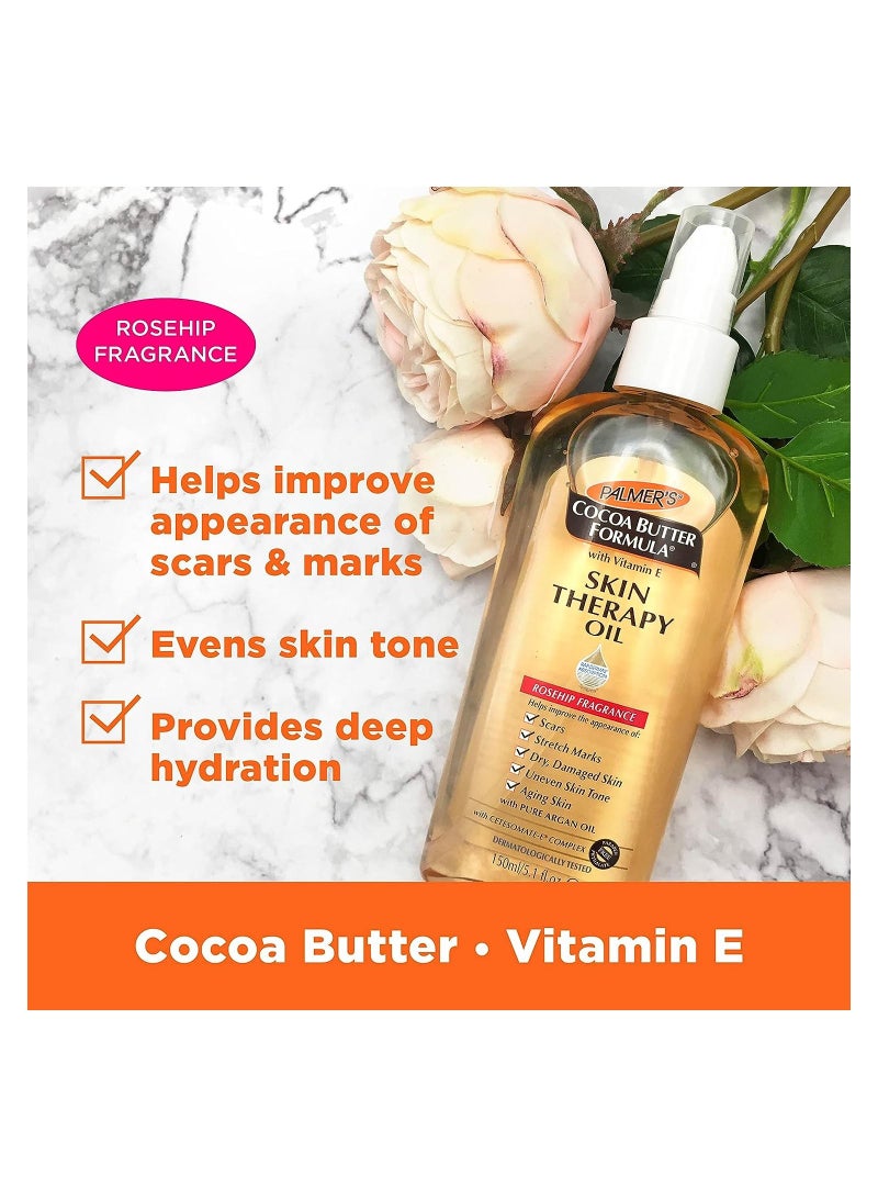 Palmer's Cocoa Butter Formula Skin Therapy Moisturizing Body Oil-Vitamin E-Rosehip Fragrance-Improve scars,stretch marks,dry,damaged skin,uneven tone,ageing skin-Mineral Oil,Paraben Free-60ML