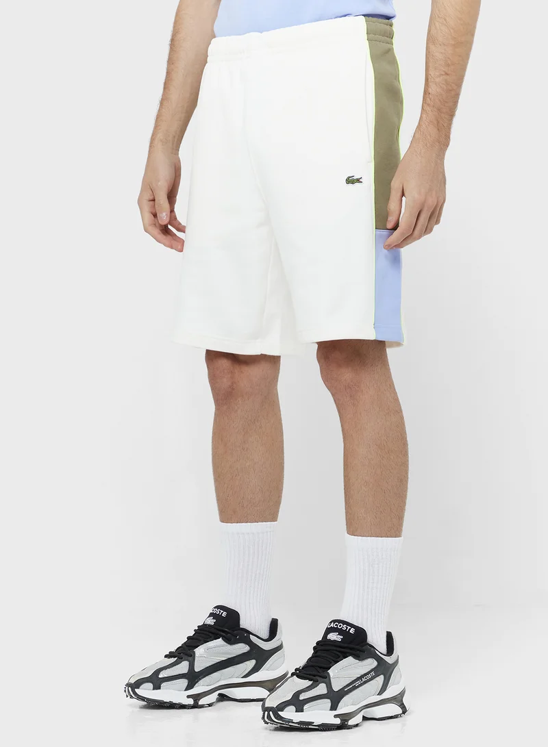 LACOSTE Colorblock Fleece Shorts