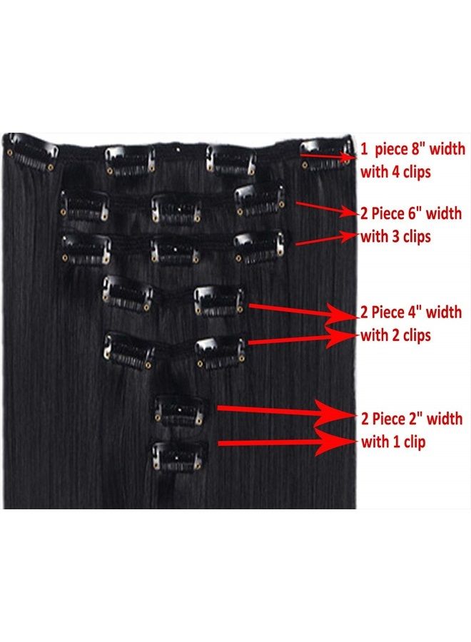 Lelinta 7Pcs 16 Clips 23"-24" Thick Curly Straight Full Head Clip in on Double Weft Hair Extensions - Image 4