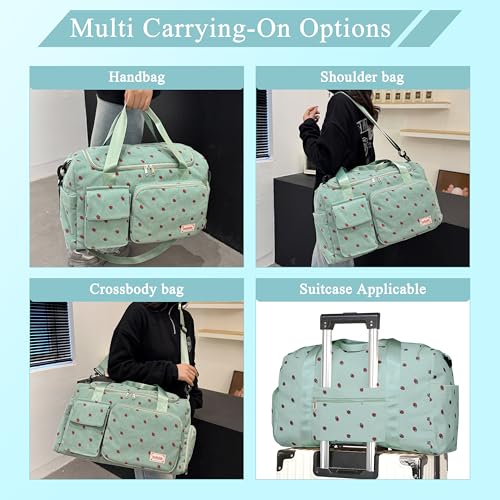 TESAFNG Small Gym Bags for Women, Travel Duffle Bag with Shoes Compartment, 4 in 1 Carry on Weekender Overnight Bag with Dry Wet Separated Pocket, Sport Gym Tote Bag for Yoga, Dance, Swimming, Workout, Ballet - Image 5
