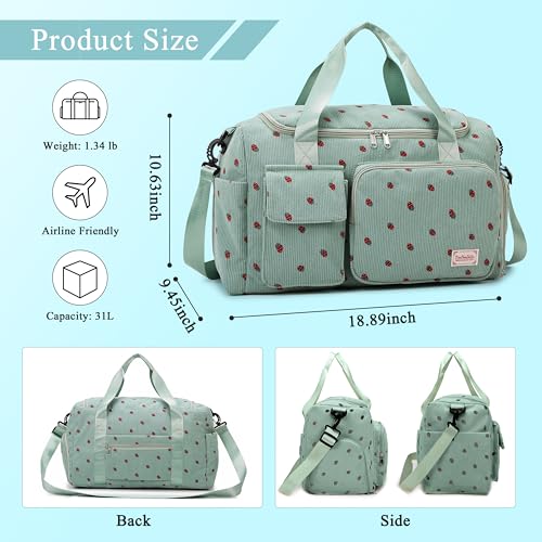 TESAFNG Small Gym Bags for Women, Travel Duffle Bag with Shoes Compartment, 4 in 1 Carry on Weekender Overnight Bag with Dry Wet Separated Pocket, Sport Gym Tote Bag for Yoga, Dance, Swimming, Workout, Ballet - Image 2