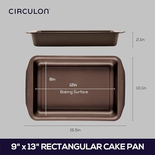 Circulon Symmetry Nonstick Rectangular Cake Pan - Chocolate - 9" x 13" - Image 2