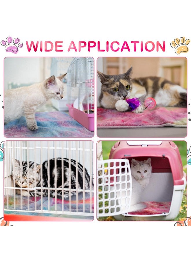 Reginary 4 Pcs Waterproof Guinea Pig Blankets Washable Small Animal Fleece Bedding Absorbent Guinea Pig Cage Liners Reusable Pet Pee Pad Sleep Mat Pad Cover for Hamster Ferret (Tie Dye Pattern,24 x 16 Inch) - Image 4