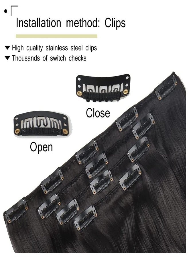 برافراجيا شعر مستعار كامل الرأس للنساء من برافراجيا، 22 بوصة، شعر صناعي طبيعي مموج أسود داكن مع 14 مشبك، شعر كثيف وغير متشابك، مناسب للنساء والفتيات - (2# مموج أسود داكن) - Image 4