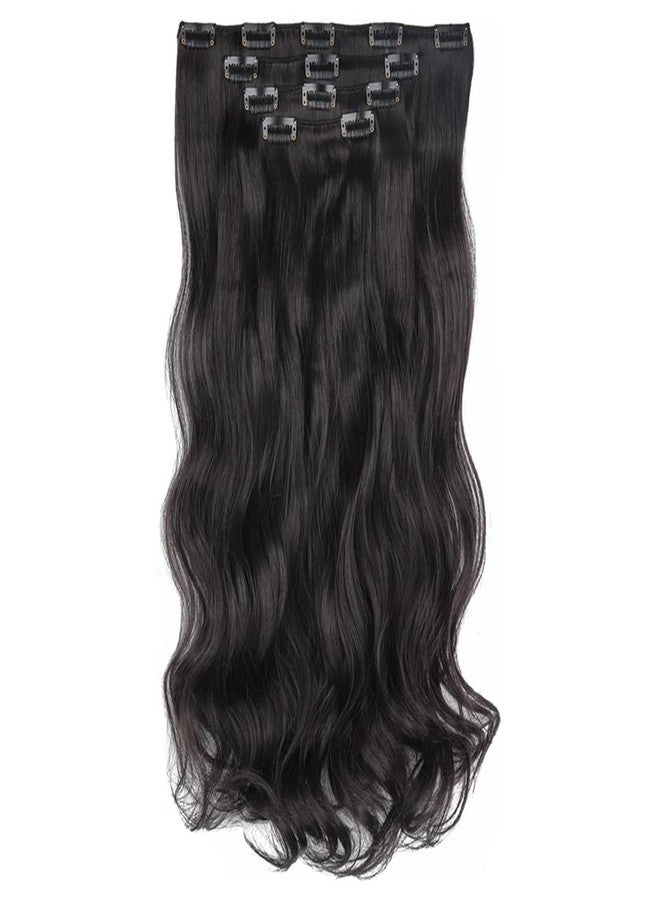 برافراجيا شعر مستعار كامل الرأس للنساء من برافراجيا، 22 بوصة، شعر صناعي طبيعي مموج أسود داكن مع 14 مشبك، شعر كثيف وغير متشابك، مناسب للنساء والفتيات - (2# مموج أسود داكن) - Image 1