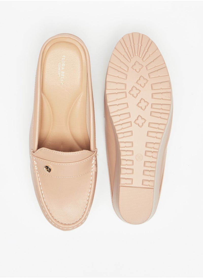 Flora Bella By Shoexpress - Womens Flora Bella Logo Detail Slip-On Flatform Heeled Mules - Image 1