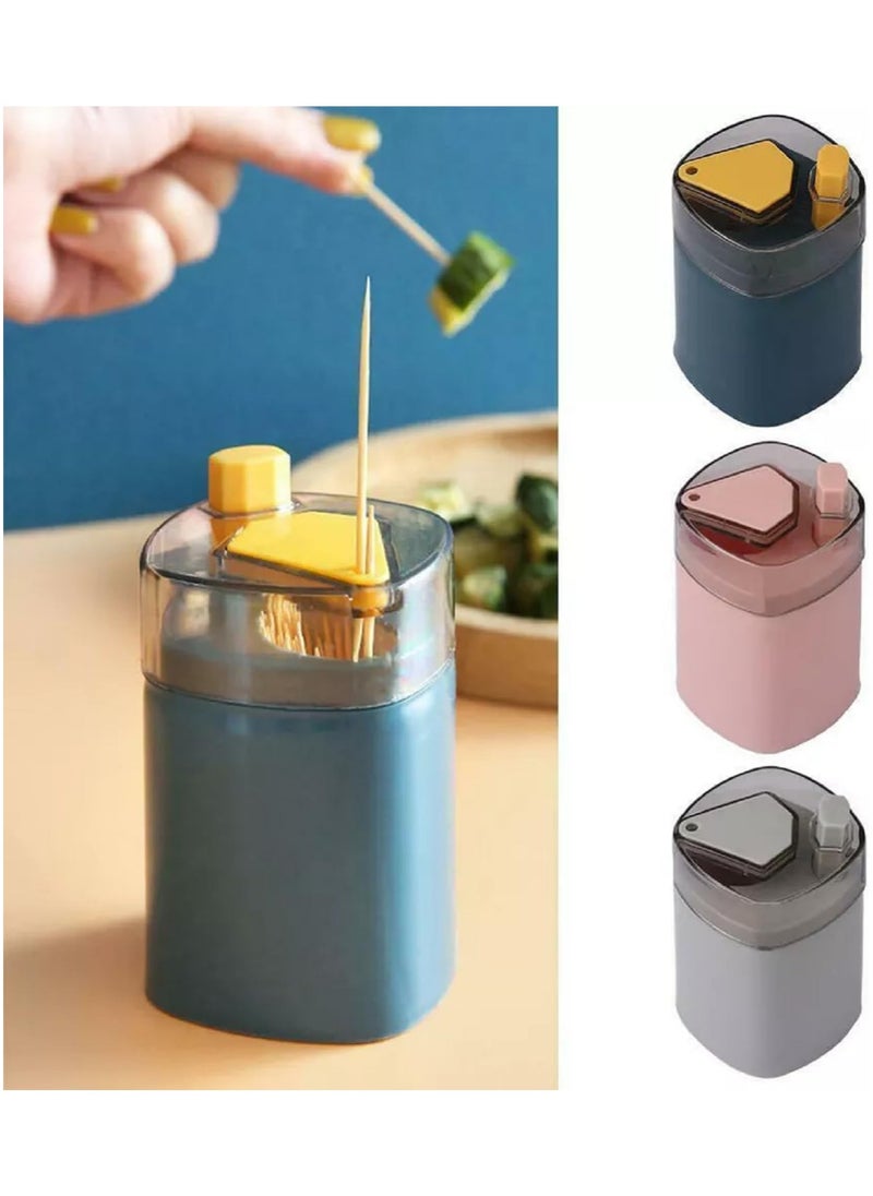 LIMITLESS Toothpick Holder Pop-up Toothpick Automatic Dispenser, Telescopic, Portable Toothpic Storage Organiser Box for Kitchen, Restaurant, Hotel, Office (Blue)  - Image 5