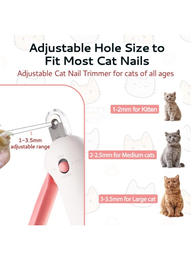 راويي Cat Nail Clipper مع ثقب تقطيع ثلاثي الحجم قابل للتعديل وملف أظافر مخفي. مقطع أظافر القدم الآمن للقطط والقطط الداخلية. - Image 4