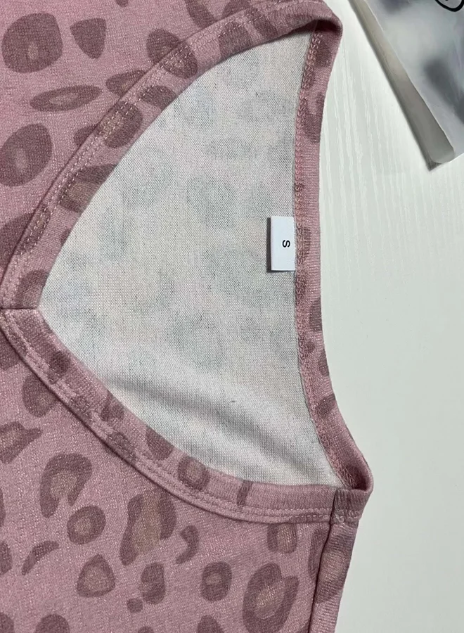 Take Two  Pink Leopard Print Top and Pyjama Set for Women | Best Price UAE