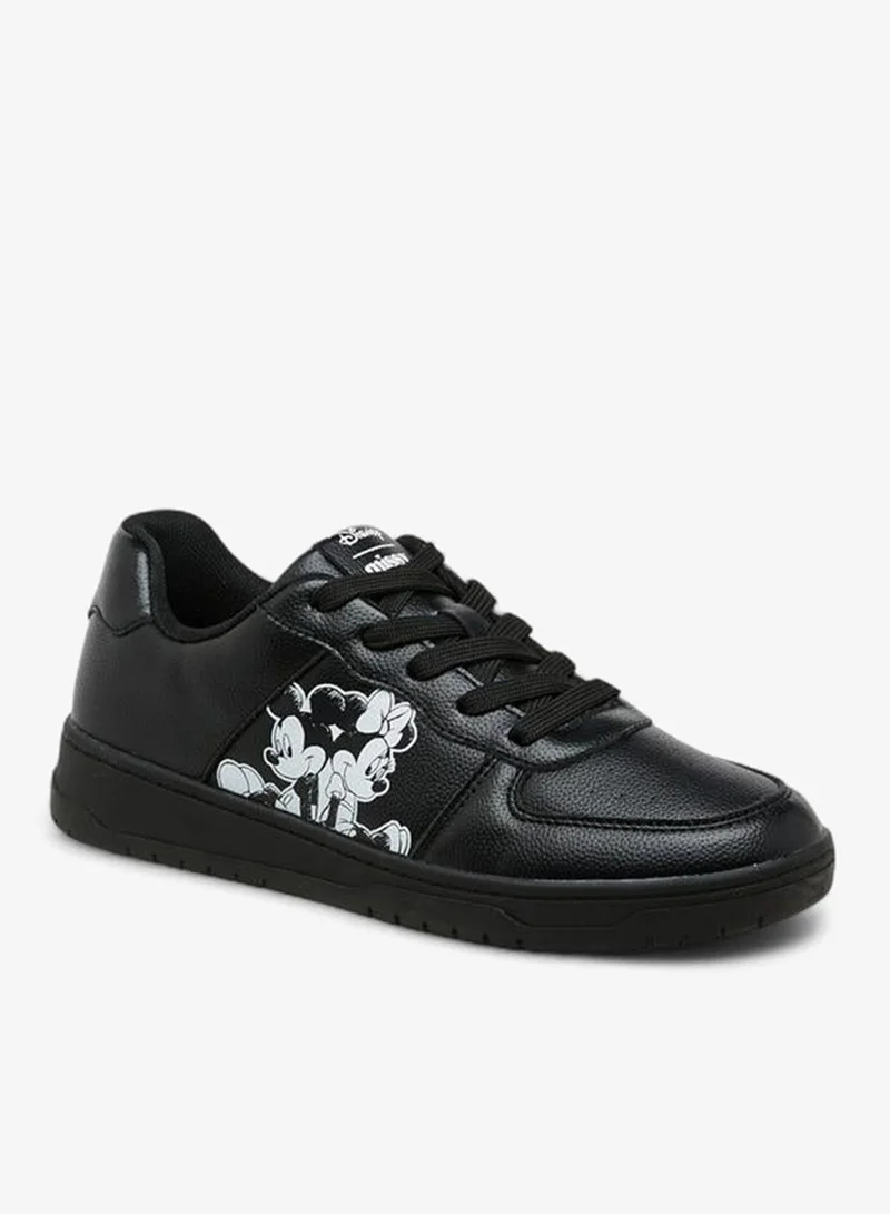 Disney Mickey And Minnie Mouse Print Lace-Up Sneakers