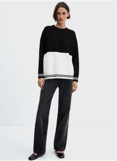 Crew Neck Color Block Sweater