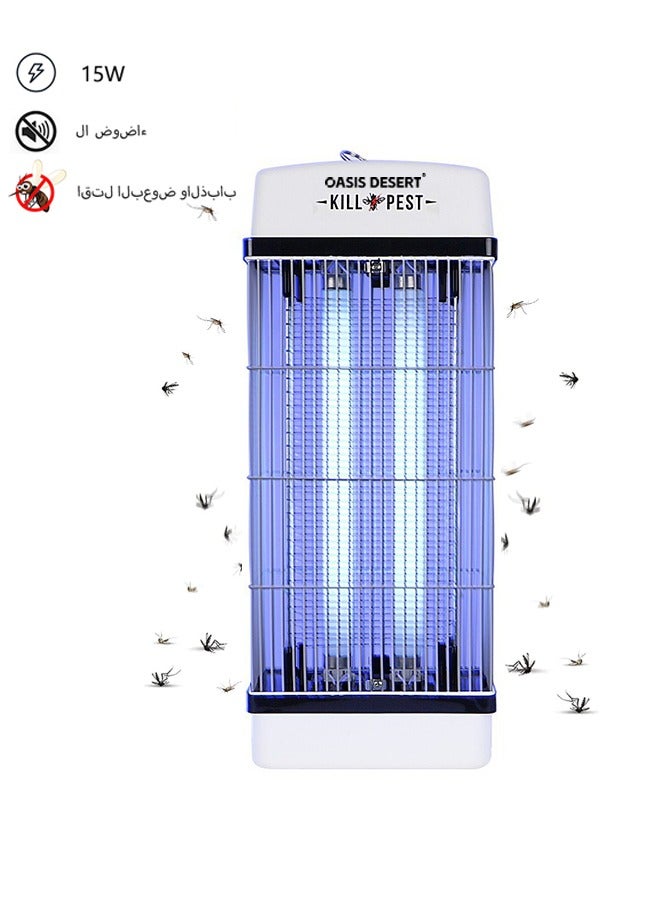 OASIS DESERT 15W Double Tube Flying Bug Killer - The Best Exterminator - Mosquito And Fly Traps - For Indoor And Outdoor Use - Kills Flying Insects - Image 1