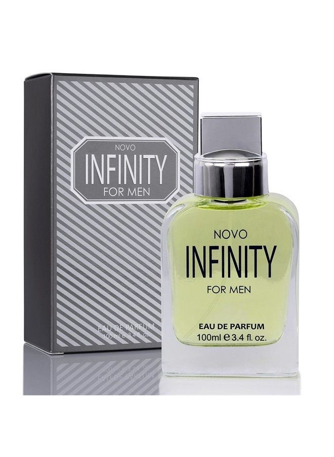 NovoGlow - Novo Infinity for Men - 3.4 Fluid Ounce Eau De Parfum Spray for Men - Refreshing Citrusy & Floral Top Notes with Subtle Woody Undertones Smell Fresh All Day Long Gift for Men for All Occasions - Image 1