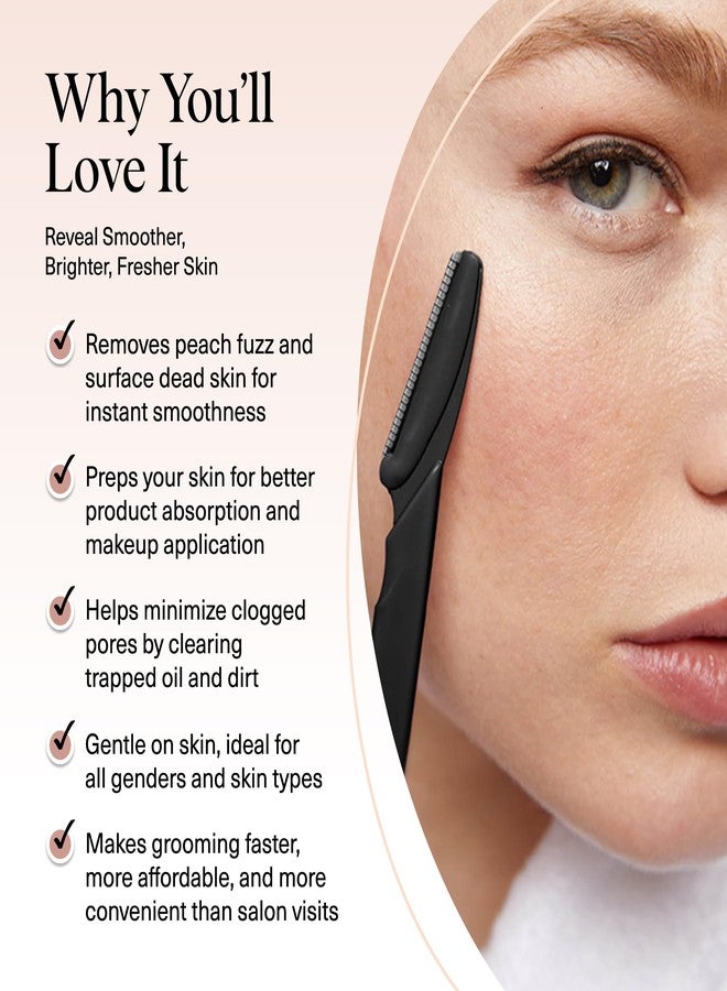 Kitsch Dermaplane Razor for Women Face – Face Razors for Women & Men, Eye Brow Razors & Face Shaver – Exfoliating Facial Razor & Dermaplaner as Skin Care Tool for Smoother Skin - Black, 6 pcs - Image 3
