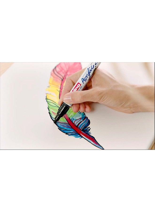 Edding 5100 Acrylic Marker Medium Gold 1 Waterproof Acrylic Paint Marker Round Nib 2 3Mm Acrylic Paint Pen For Drawing On Canvas Art Paper And Wood Acrylic Markers For Pebbles - Image 5