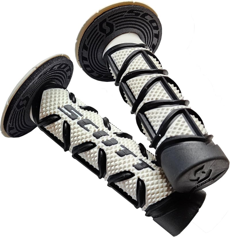 Sports 219626-1007 Black/White Diamond Motorcycle Grips