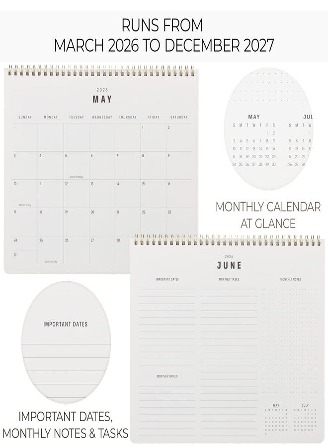 ZICOTO Beautiful 2026-2027 Monthly Planner and Calendar Book - Modern To Do List Notebook That Easily Organizes Your Tasks to Boost Productivity - Runs From March 2026 Until December 2027 - Image 3